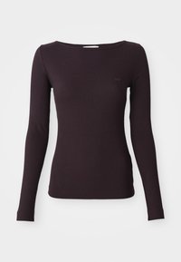 BOAT NECK TEE - Ilgarankovis viršutinės dalies drabužis - deep wine