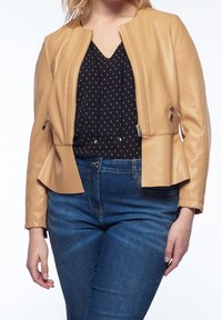 Fiorella Rubino Faux leather jacket - beige