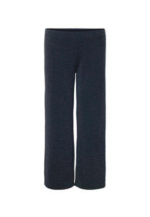 Sorte, vide benbukser lavet af struktureret stof med en subtil glans. Har en elastisk talje for komfort og fleksibilitet.