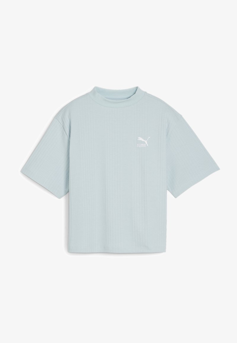 Puma MOCK NECK - Paprasti marškinėliai - turquoise surf