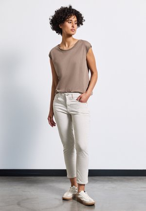 GESTREIFTE - Slim fit jeans - beige