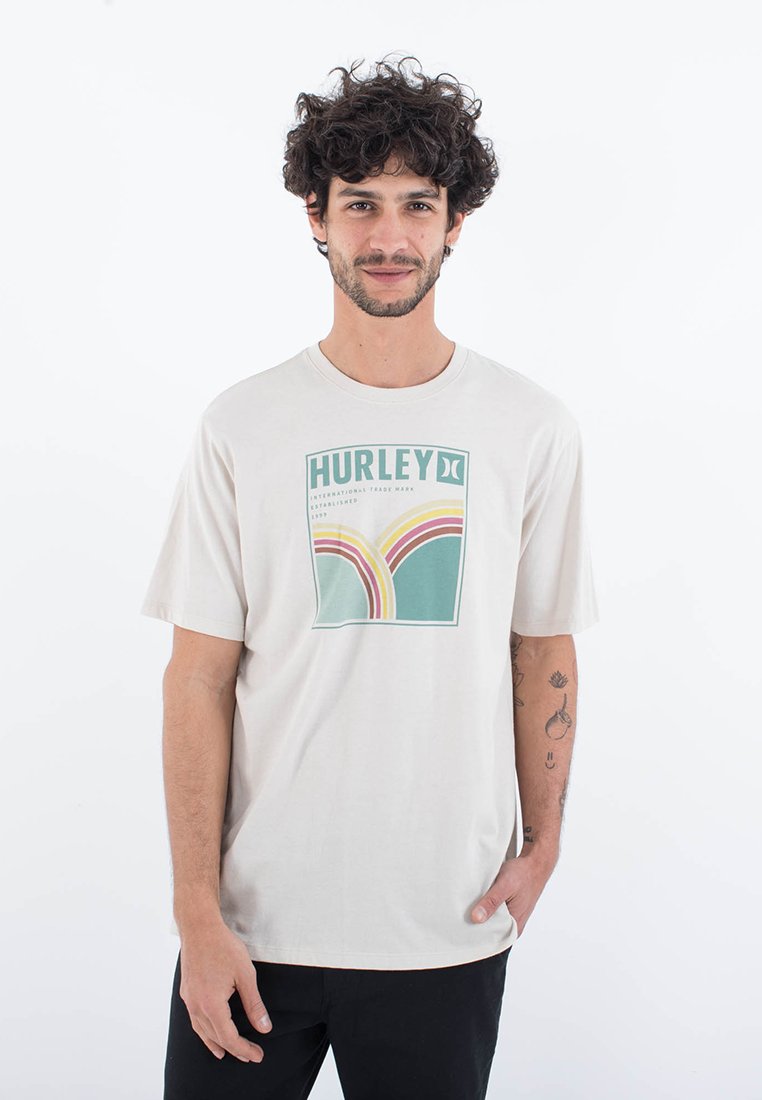hurley T-shirt print crème