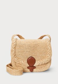 RAFFIA MEDIUM COLBIE MESSENGER CROSSBODY - Cross body bag - light sand/lauren tan