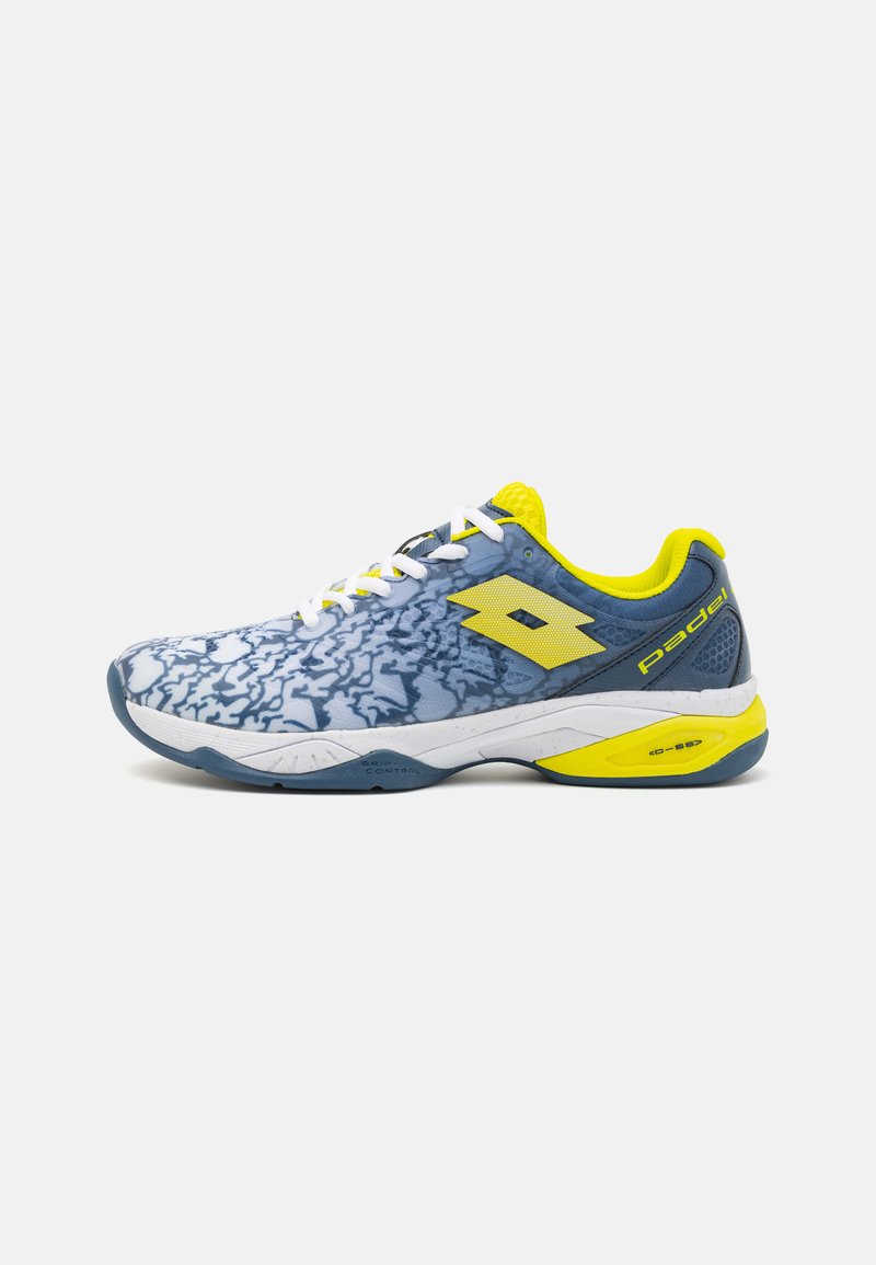 Lotto SUPERRAPIDA 200 III - Sapatilhas de ténis para vários pisos - all white/acid yellow/dark denim