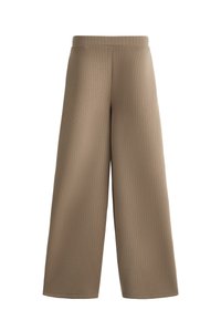 SOFT TOUCH STRAIGHT-LEG STRIPED - Housut - beige