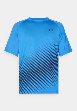 Under Armour TECH FADE  - Sports T-shirt - blue atlantis/white