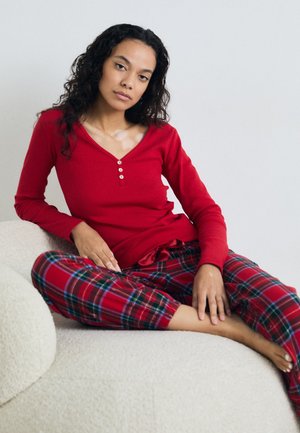 PJ CHECK CUFF - Pyjama - red