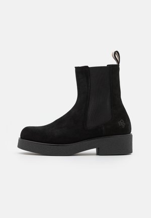 Kotníkové boty na platformě - black