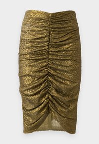 SHIRRED FRONT SKIRT TO KNEE - Pieštukinis sijonas - bark