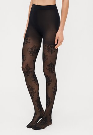ONLAVIAYA FLORAL TIGHTS - Strømpebukser - black