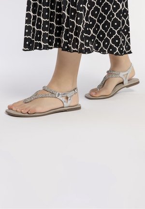 Sandaler m/ tåsplit - silver-coloured