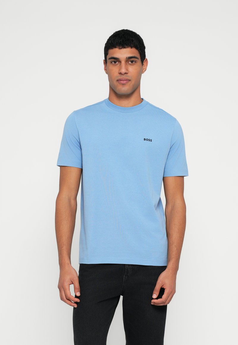 T-shirt Homme Hugo Boss Bleu Imprimé Graphique Maillons Taille M Coton