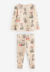 Next LONG SLEEVE REGULAR FIT SET - Tamprės – kelnės - cream christmas bunny characters
