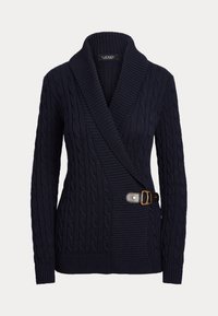 BUCKLED COTTON SWEATER - Chaqueta de punto - navy