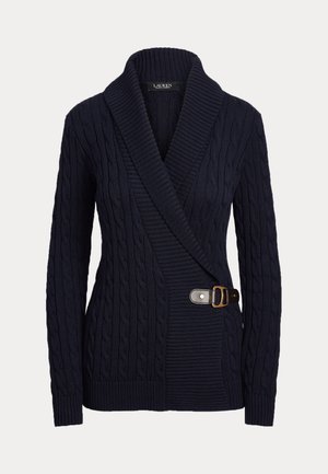 Lauren Ralph Lauren BUCKLED COTTON SWEATER - Kardigán - navy