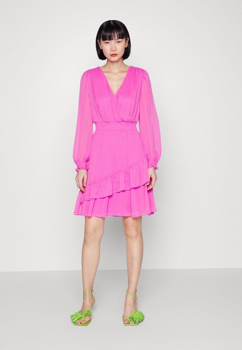 DKNY V NECK DRESS WITH ASYMMETRIC RUFFLE HEM Cocktail dress / Party