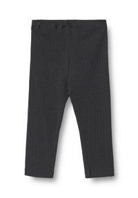 Dunkelgraue gerippte Leggings aus dehnbarem Stoff, mit einem elastischen Bund und schmal zulaufendem Knöcheldesign.