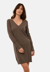 TRACY - Strickkleid - taupe chiné