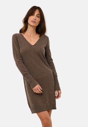 TRACY - Pletené šaty - taupe chiné