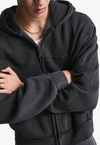 Bershka Sweatjacke - mottled dark grey