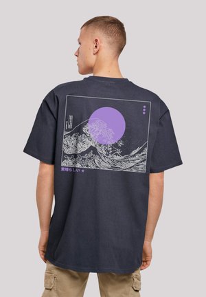KANAGAWA WELLE - Print T-shirt - navy