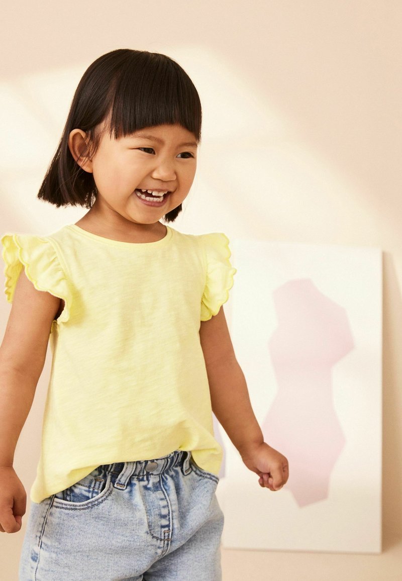Next SCALLOP-REGULAR FIT - Triko s potiskem - yellow