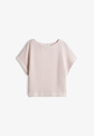 OPUS, CROPPED 3D STRUCTURE - Print T-shirt - rose tint
