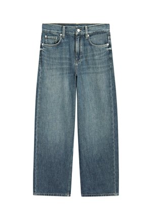 Massimo Dutti, HIGH-WAIST DENIM BERMUDA SHORTS 05022822 - Wide Leg - blue
