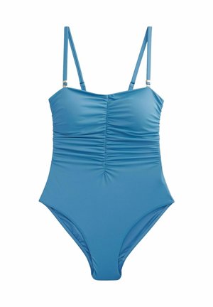 TUMMY CONTROL RUCHED BANDEAU TALL - Baddräkt - steel blue