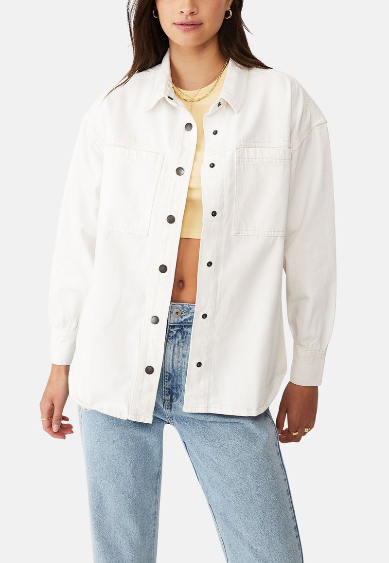 Cotton On Veste en jean white/blanc ZALANDO.FR