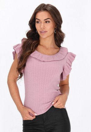 faina, T-shirt print - dark rose