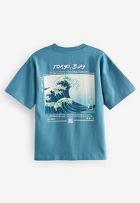 Next RELAXED FIT SHORT SLEEVE GRAPHIC STANDARD - Printtipaita - teal