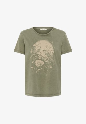 Cream, CRDAMIRA T-SHIRT - Camiseta estampada - mulled basil w bleached birds