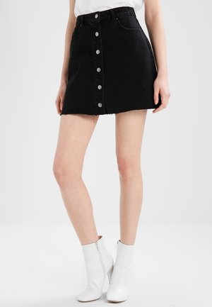 A-line skirt - black denim