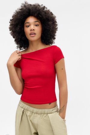 BDG Urban Outfitters FRANKIE SHORT SLEEVE - T-shirts basic - red