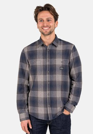 ALVAR CHECK - Shirt - brown navy grey