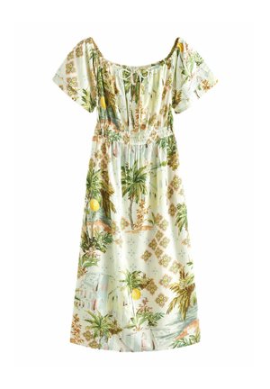 Next OFF SHOULDER - Nappali ruha - white palm tree print