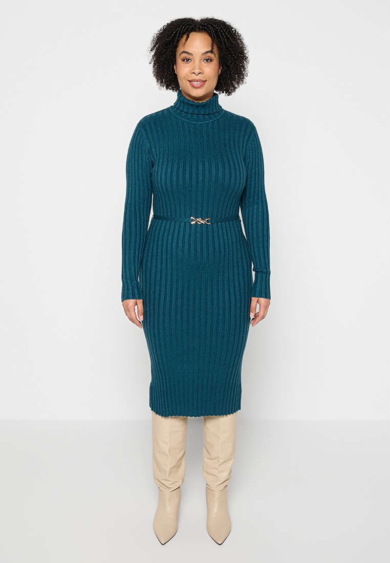 Apart Gebreide jurk donkergroen
