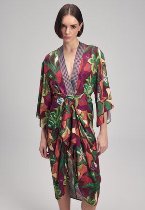 PRINTED TIED - Day dress - printed damson