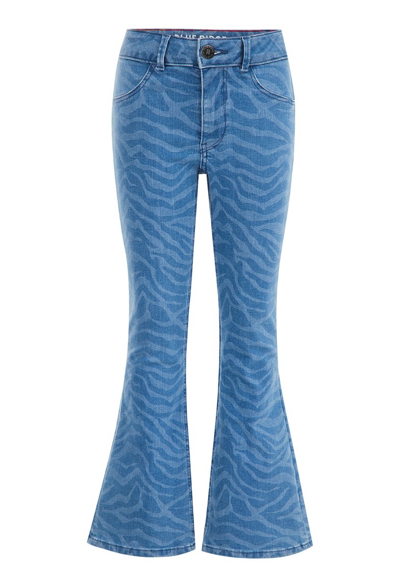 WE Fashion Bootcut jeans neonblauw