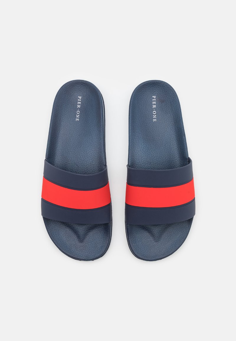 Herren Sandalen | Pier One Pantolette flach dark blue/dunkelblau - WM31391 Herren Sandalen | Pier One Pantolette flach dark blue/dunkelblau - WM31391