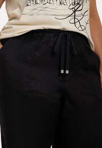 Lauren Ralph Lauren Woman LINEN WIDE LEG PANT - Kalhoty - black