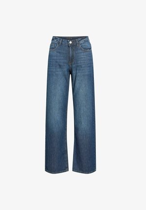 VILA, WIDE FIT JEANS VIPALMA MID-WAIST - Sirgete säärtega teksad - dark blue denim
