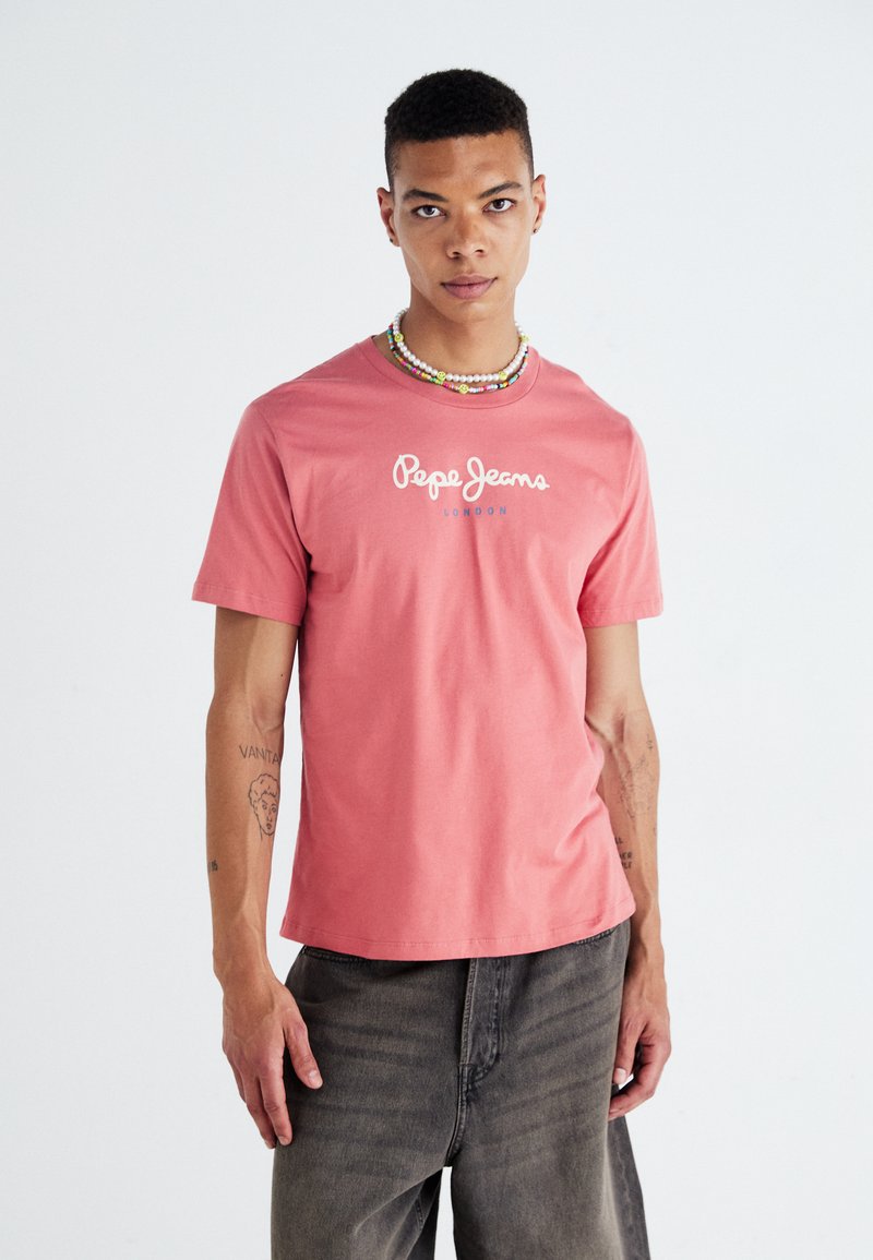 Pepe Jeans EGGO - Marškinėliai su spaudiniu - cedar wood brown