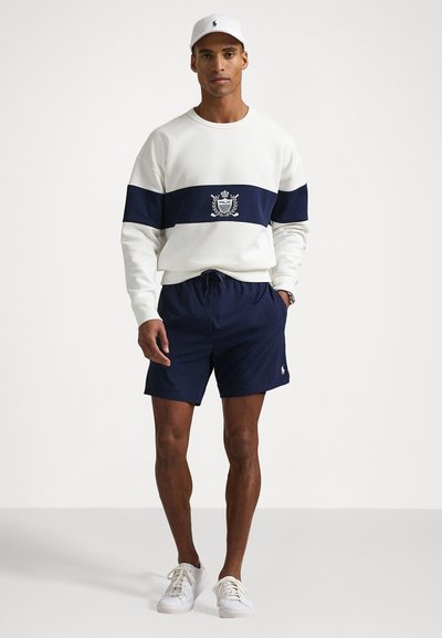 Polo Ralph Lauren CREST DOUBLE-KNIT SWEATSHIRT - Sportinis megztinis - ceramic white/refined navy