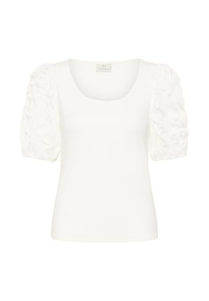 Kaffe, KALINDSAY FRILL - T-shirt print - chalk