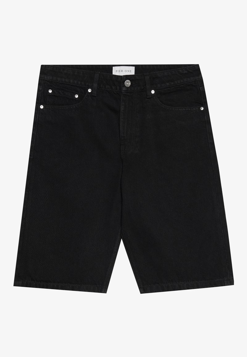 Pier One Jeansshort zwart denim/blackdenim