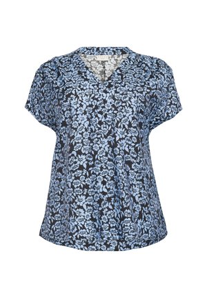 Kaffe Curve AMINA WING SL  - Bluse - black windsurfer flower print