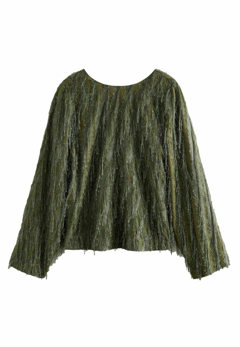 Next SPARKLE FRINGE - Bluse - green/grün - Zalando