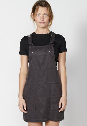 Koroshi STRAP - Denim dress - black